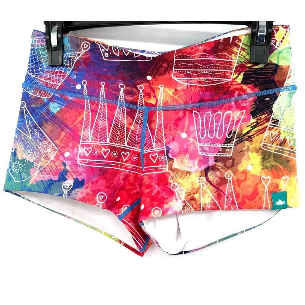 Wodbottom Size Small Booty Shorts Rainbow Crown Exercise Athleticwear Active
